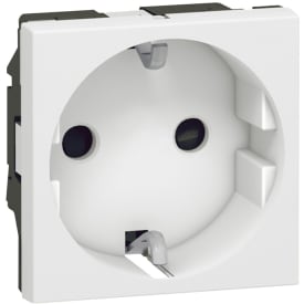 Mosaikkkontakt Schuko med jord, 16A, 2M, auto, hvit