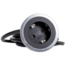 Pix Sokkel med 1xSchuko, hvit/sort/stål