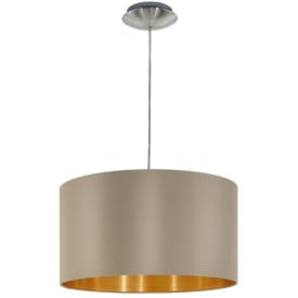 Maserlo pendel Ø380 taupe/guld, E27, 60W