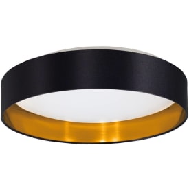 Maserlo 2 loft Ø380 sort/guld Led, 21,6W, 2500LM, 3000K
