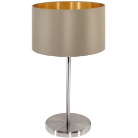 Maserlo Bordlampe Ø230 taupe/guld, E27, 60W