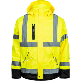 Lyngsøe åndbar og slidstærk regnjakke FOX9057 kl.3 gul/sort, 3XL