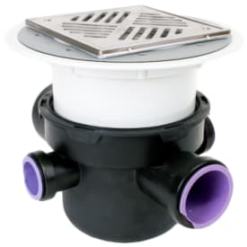 Drehfix källaravlopp, till betong- och klinkergolv, bakvattenventil, Ø110 mm