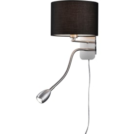 Trio Ligthing Hotel vägglampa, svart, rund skärm
