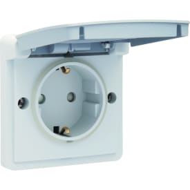 Vannuttak med sidejord og sikring, grå