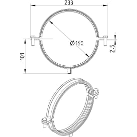 RØRBÆRER MED EPDM, Ø160MM