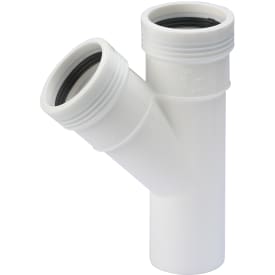 Wavin Wafix grenrør, 45°, Ø32 mm, plast, hvid