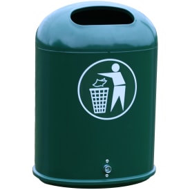 Olga 45 skraldespand i metal - Varmgalvaniseret - Grøn