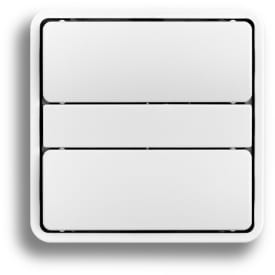 Smartkontakten Zigbee kontakt/lysdæmper til LK Fuga, tænd/sluk tangenter i blank med Baseline 50 ramme