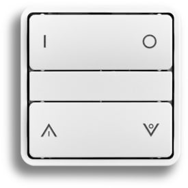 Smartkontakten Zigbee batteritryk til LK Fuga, tænd/sluk og op/ned tangenter, hvid, Baseline 50 ramme