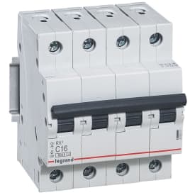 Strømbryter RX3 C 16A 4P (3P+N), 4M, 6kA