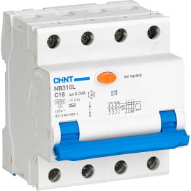 Elit Scandinavia Chint RCBO kombiafbryder, NB310L/3N, HPFI, 3P+N, C, 30mA, 6kA, type A, 16A