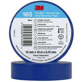 3M Temflex vinyltape 165, 15 mm x 10 m, blå