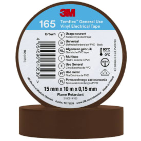 3M Temflex vinyltejp 165, 15 mm x 10 m, brun