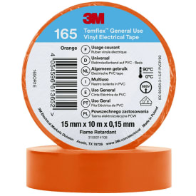 100 st Temflex EL vinyltejp 165 15 mm x 10 m, orange