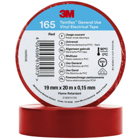 100 st Temflex EL vinyltejp 165 19 mm x 20 m, röd
