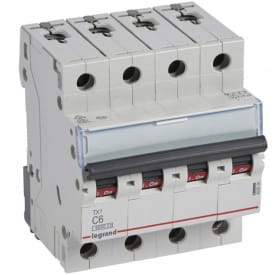 Legrand TX3 automatsikring C 4P+N, 6A