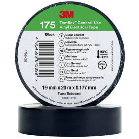 100 st Temflex EL vinyltejp 175 19 mm x 20 m, svart