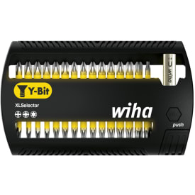 6 stk Wiha Y-slagbitsett 25 mm, gul, PH/PZ/TX, 31 deler