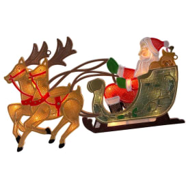 Konstsmide julemand med rensdyr til vinduet