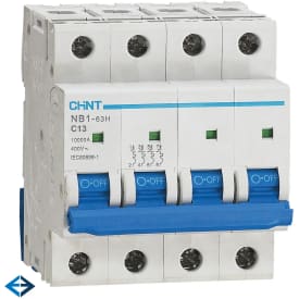 Automatsikring Chint NB1-63H, C 13A 3P+N, 10kA