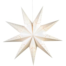 Markslöjd Solvalla adventsstjärna med ljus, 75 cm, vit