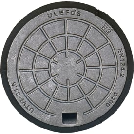 Ulefos dæksel m/pakning, 40 ton - Ø320 mm - SG-jern