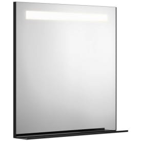 Gustavsberg speil med lys, 80x80,2 cm, sort