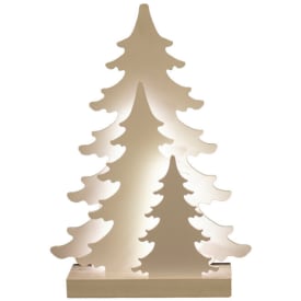 4 stk Nordic Winter Julesilhuet med træmotiv & lys