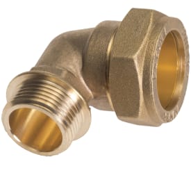 Kompressions-vinkel m/nippel, 22 mm x 1/2"