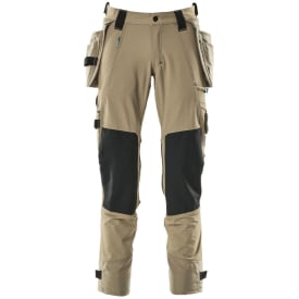 Mascot Advanced arbeidsbukse med stretch, khaki, str. 82C48