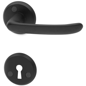 Dørgreb m. lås, u-form, sort