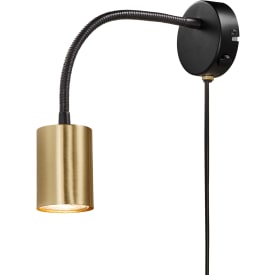 Nordlux Explore Flex væglampe, messing