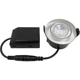 Nordtronic Low Profile Flexible downlight, Ø5,5 cm, borstad alu, 2700K