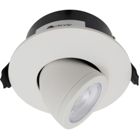 Nordtronic Low Profile Flexible indbygningsspot, driver & kip, Ø7,5 cm, hvid, 2700K