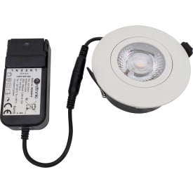 Nordtronic Low Profile Flexible downlight, drivdon, Ø8,3 cm, CTW, vit