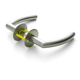 Randi 7060 Line18 dørhåndtag , buet, børstet rustfrit stål