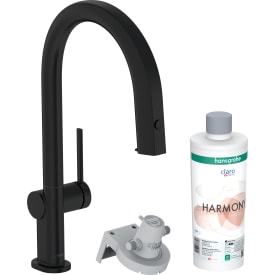 Hansgrohe Aqittura M91 köksblandare, utdragbar pip, filtrerat vatten, svart
