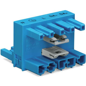 H-blok 5P kodn.I, 1 indgang 2 udgange, blå