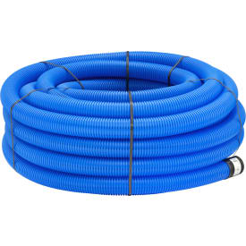 50 meter Uponor 160/145 mm PE-drænrør med 2,3 x 7 mm slids, 50 m, blå