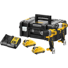 DeWalt 12V XR DCK2110L2T-QW bore- og skruemaskine kombosæt, 2 stk 12V x 3.0 Ah