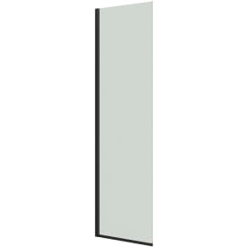 Dansani Match brusevæg, model D, 67 cm, klart glas, sort profil