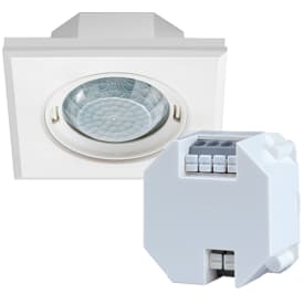 Tilstedeværelsessensor PD-FLAT 360i/8 DALI, firkantet, hvit, m/tak