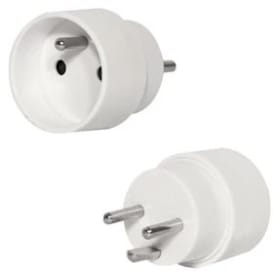 Heatcom Hybrid adapter stik, schuko til DK stik, hvid
