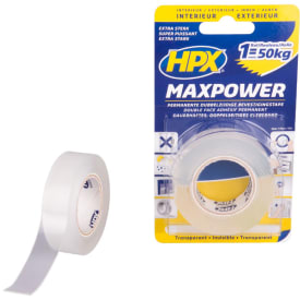 HPX klar dobbeltsidig tape, 19mm x 2 m