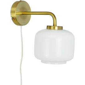 Arp Væglampe E14, opal glas/messing