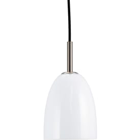 Jazz Pendel E14 Ø12 cm, opal glas/børstet stål