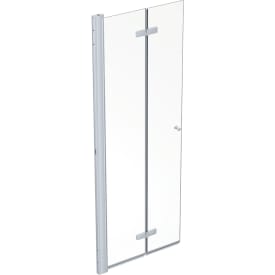 Contura Shower Space foldedør, 67 cm, venstre, klart glass, aluminiumsprofil