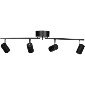 Correct Skinne Loftlampe m/ 4 GU10 spots, længde 83 cm, sort