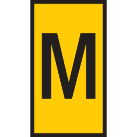 5 stk Ledningsmærke (M) gul WIC2 til 1,5-2,5 mm² ledning (200 stk)